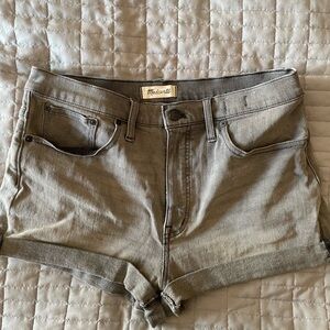 Madewell Grey High Rise Cuffed Denim Shorts Size 30